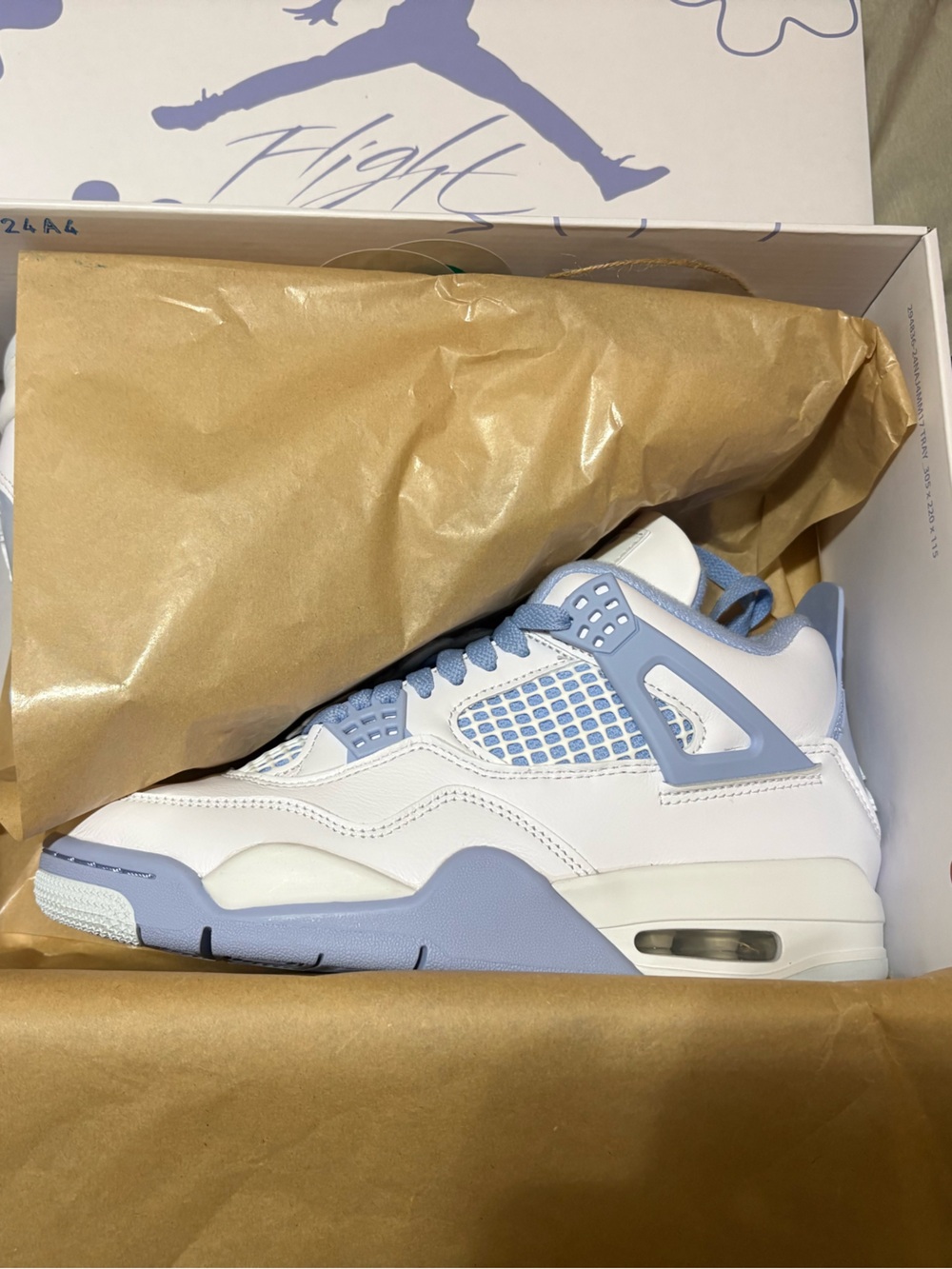 Air Jordan 4 Sneakers - White/Light Blue
